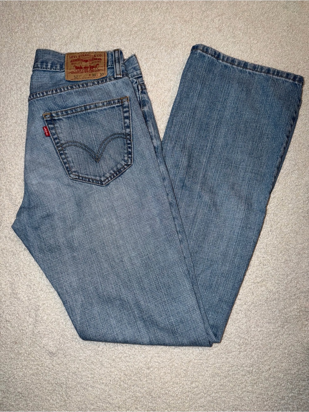Levi's Men's 527 bootcut Light Wash Denim Jeans 30x32